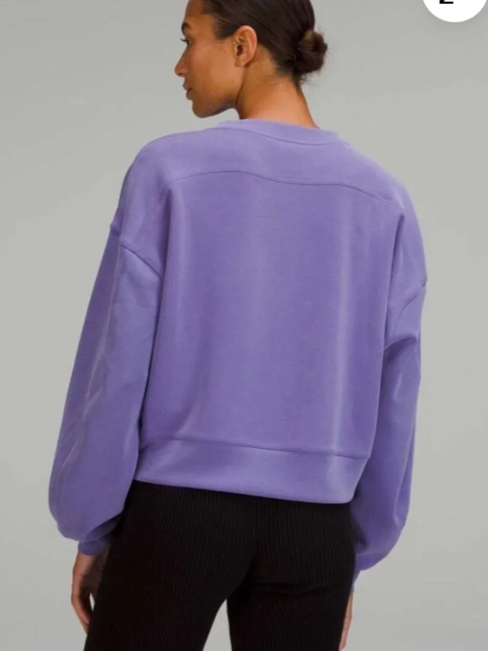 Lululemon Softstreme Perfectly Oversized Cropped Crew Charged indigo Size 6